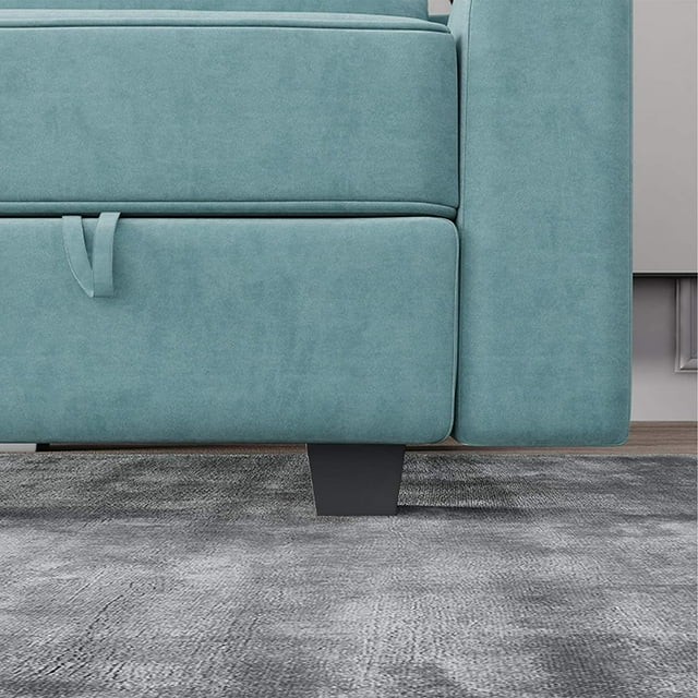 HONBAY Reversible Sectional Sofa L Shaped Convertible Couch with Storage, Aqua Blue