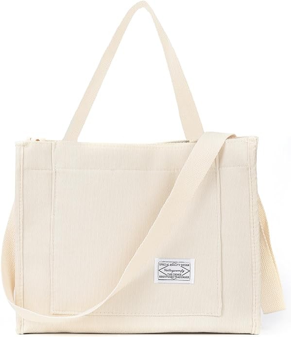 Valleycomfy Vintage Casual Corduroy Tote Bags Women Hobo Crossbody Bag Purse for Women Travel Shoulder Bags Handbags Eco Bag