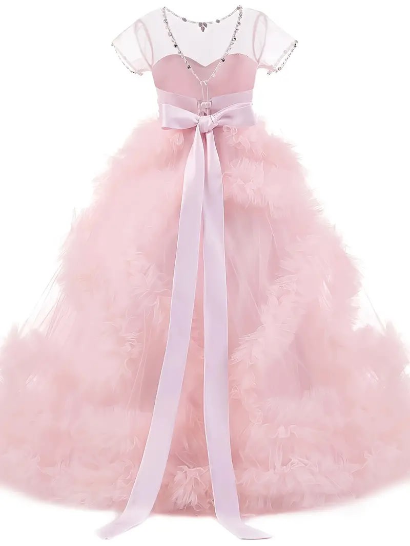 Sweet Flower Girls Cami Layered Tutu Dress Elegant & Fancy Dresses For Party Birthday Wedding