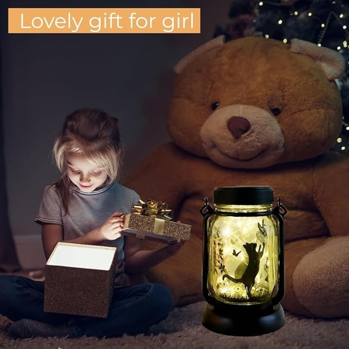 Cat Solar Garden Lights, Mothers Day Gift, Gift for Mother/Grandma/Women, Garden Gift, Yard Gift, lamp Decor, Patio Outdoor Porch Waterproof Solar Lanterns, Solar Powered Outdoor Decor Lights