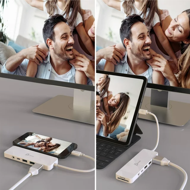 j5create USB-C® Multi-Port Hub, White, JCD373