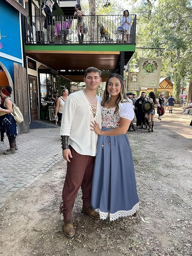 HOMELEX Renaissance Faire Skirt for Women - Plus Size Long Flowy Pirate Cosplay Victorian Cottagecore Costume