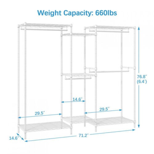 VIPEK V6 Wire Garment Rack Heavy Duty Clothes Rack Metal Clothing Rack with Shel