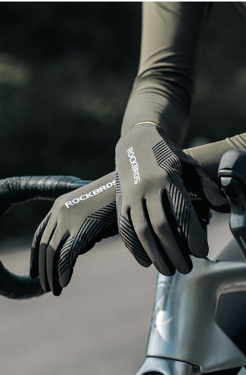 ROCKBROS Full Finger Cycling Gloves Breathable Non-slip Touch Screen Bike Gloves
