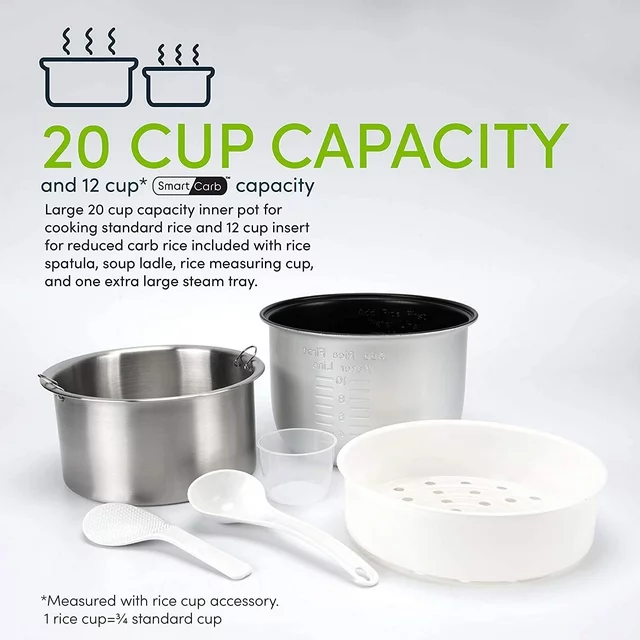 Aroma 20-Cup Smart Carb Rice Cooker