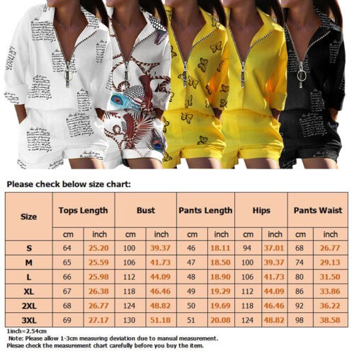 Ladies Two Piece Outfit Long Sleeve Jogger Set Women Loose Fit Sports V Neck New
