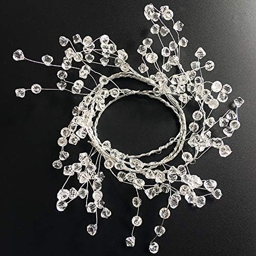 46" Clear Diamond Beaded Garlands Wire String Acrylic Crystal Garland Wedding Party Decoration Wreath DIY Wedding Centerpiece Decor Crystal Diamond Branch (Pack of 10)