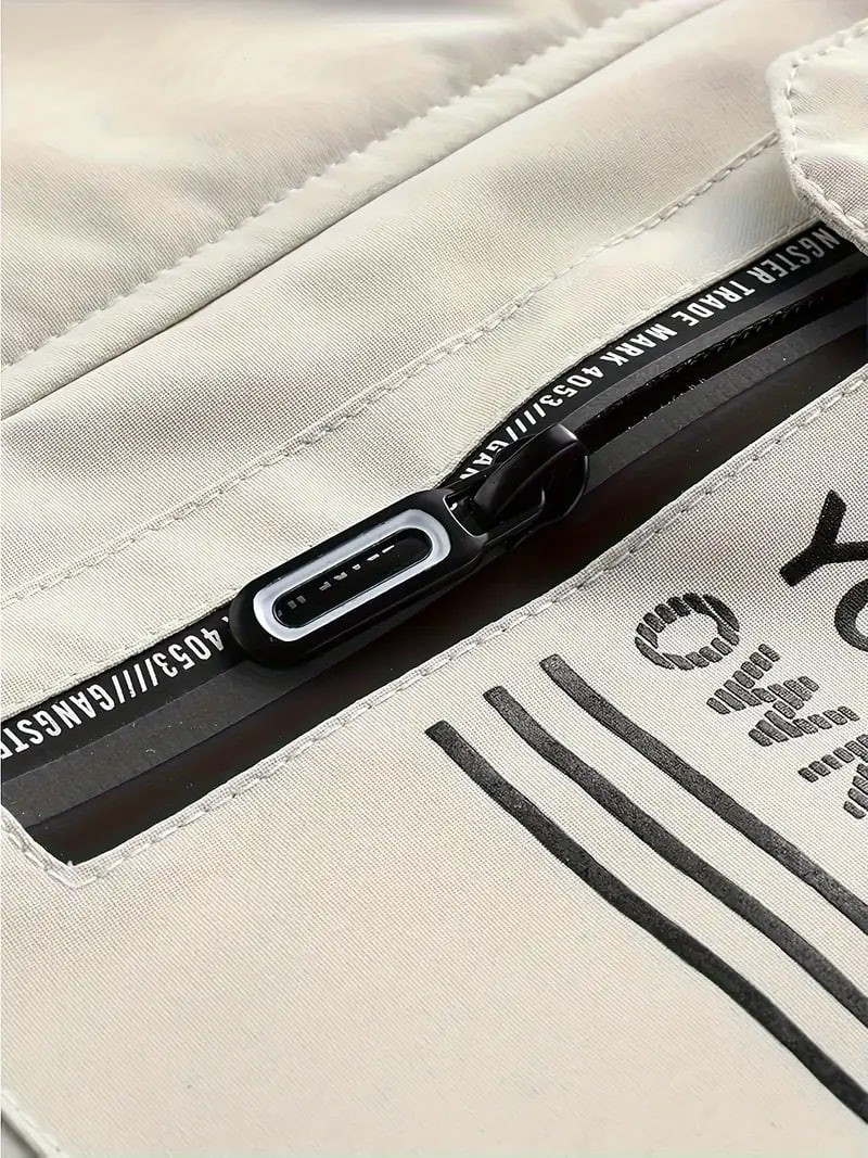 Multi Pocket Windbreaker Hooded Jacket, Men's Casual Zip Up Jacket Coat For Outdoor Activities