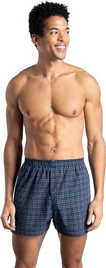 Fruit of the Loom Men's Tag-Free Woven Boxer Shorts, Relaxed Fit, Moisture Wicking, Assorted Color Multipacks