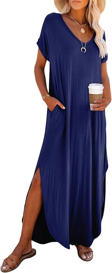 Dokotoo Womens Summer Dress Long Dress Casual Loose Maxi Dresses Beach Outfit 2024 Resort Hawaiian