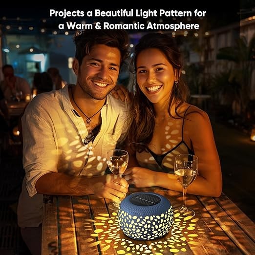 Solar Lantern Garden Patio Decor: 2 Pack White Solar Lanterns Outdoor Waterproof, Solar Lights Outdoor for Table Balcony Deck Pathway Porch Yard Decorations, Outside Hollow Out Metal LED Solar Lantern