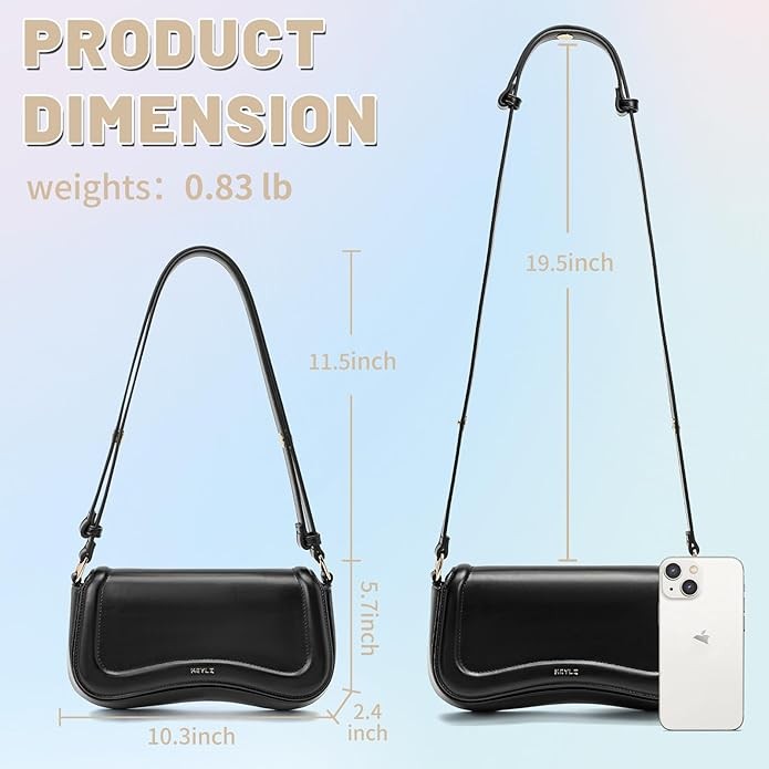 Keyli Small Shoulder Bag for women Trendy Crossbody Purse Waterproof Leather Handbags Clutch Tote Designer Bags