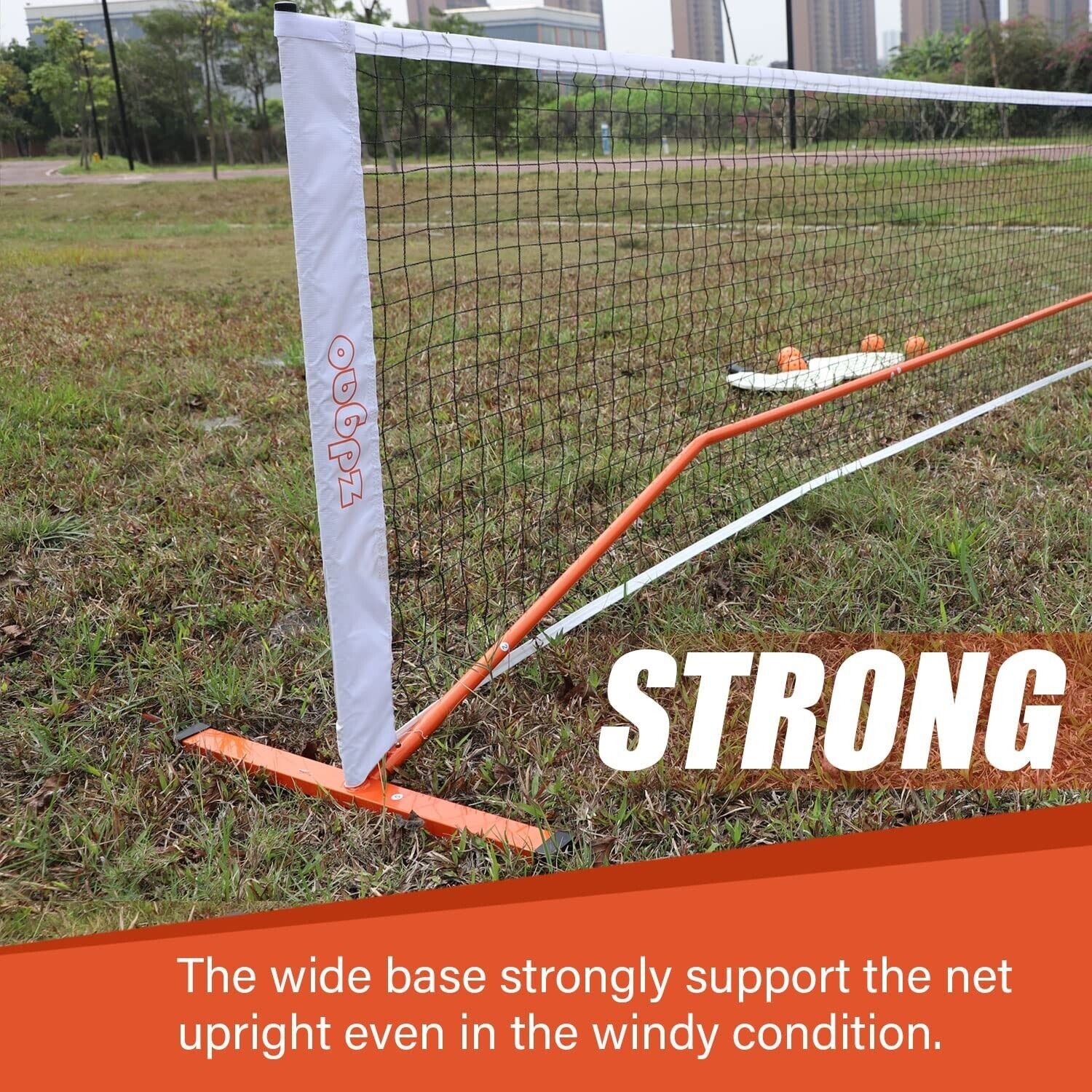 SGSPORT Portable Pickleball Net Set with 4 Pickleball Paddles, Official Size