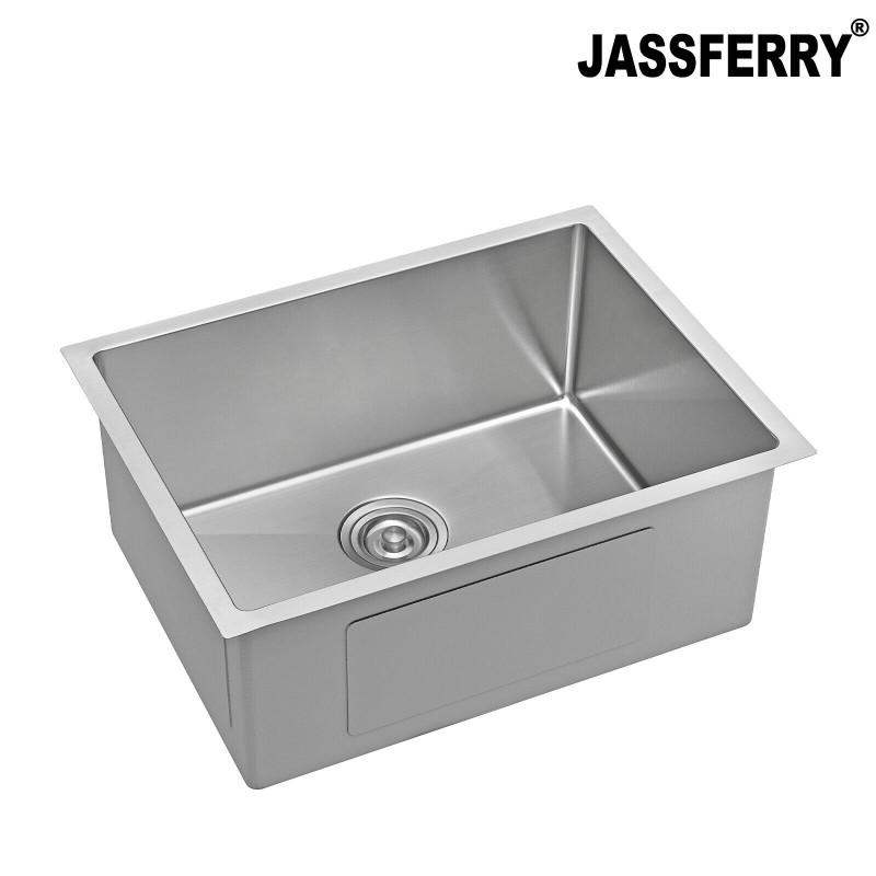JASSFERRY 23in Single Bowl Handcrafted 18 Gauge Stainless Steel Undermount Sink