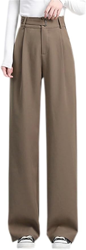 Betusline Women's Wide Leg Pants Business Casual Straight Office Trousers for Women, X-Small-3X-Large