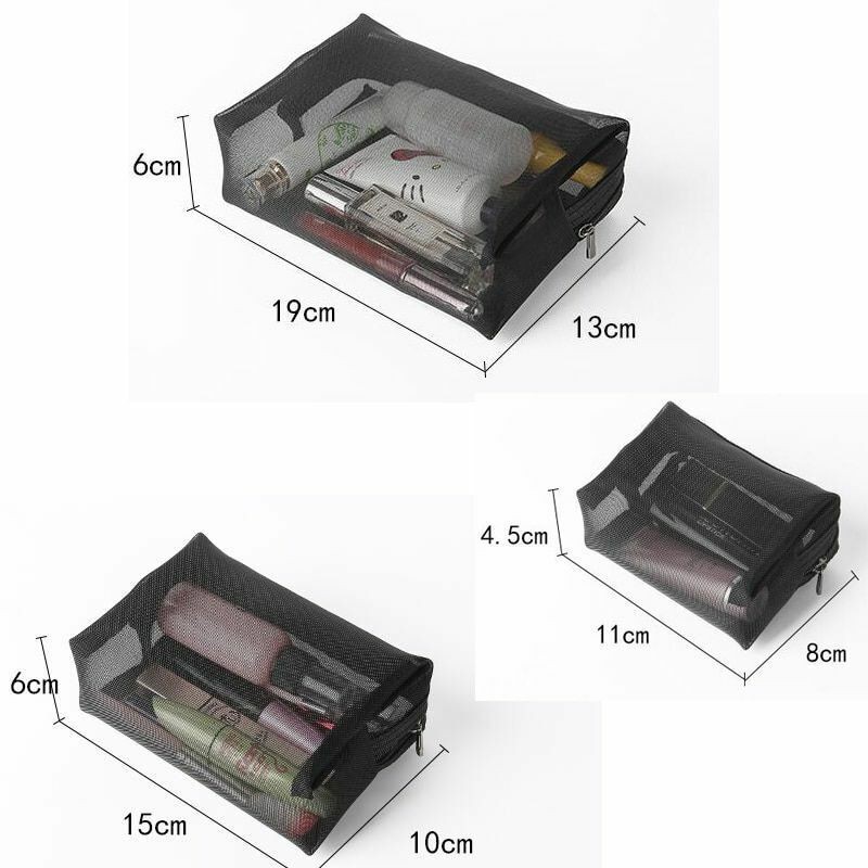 Transparent Cosmetic Bag Zipper Make Up Organizer Storage Pouch Toiletry Wash