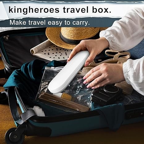 kingheroes Electric Toothbrush Set, Comes with 8 Brush Heads & Travel Case,4 Modes with 2 Minutes Built in Smart Timer, One Charge for 60 Days, 42000 VPM Motor (Black)