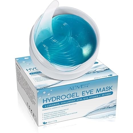 Dandelion Hydrogel Eye Mask, Under Eye Patches for Puffy Eyes and Dark Circles, Reduce Wrinkles Puffy & Bags, Anti-Wrinkle, Moisturizing, Firming Radiance, for Beauty & Personal Care (Blue)