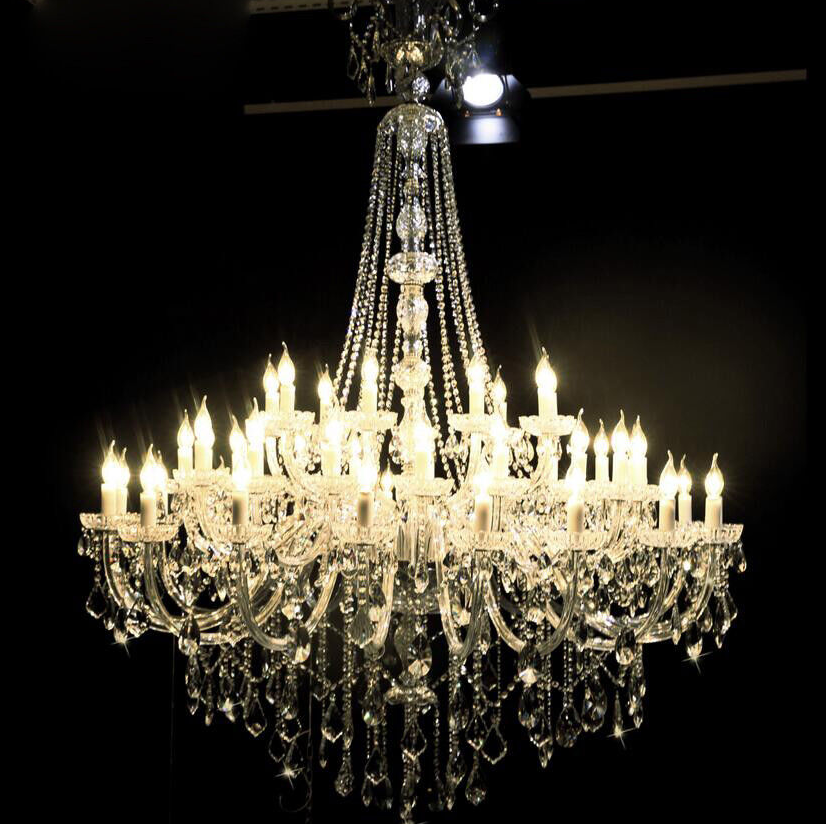 Crystal Chandelier Palace Pendant Lamp Lobby Ceiling Light Fixture Luxury LED