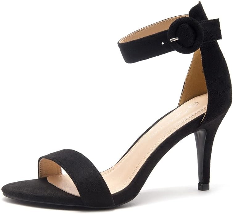 Shoe Land Womens SL-Ambrosia Heeled Sandals Open Toe Ankle Strap Stiletto Heels Evening Dress Party Wedding Pump Shoes