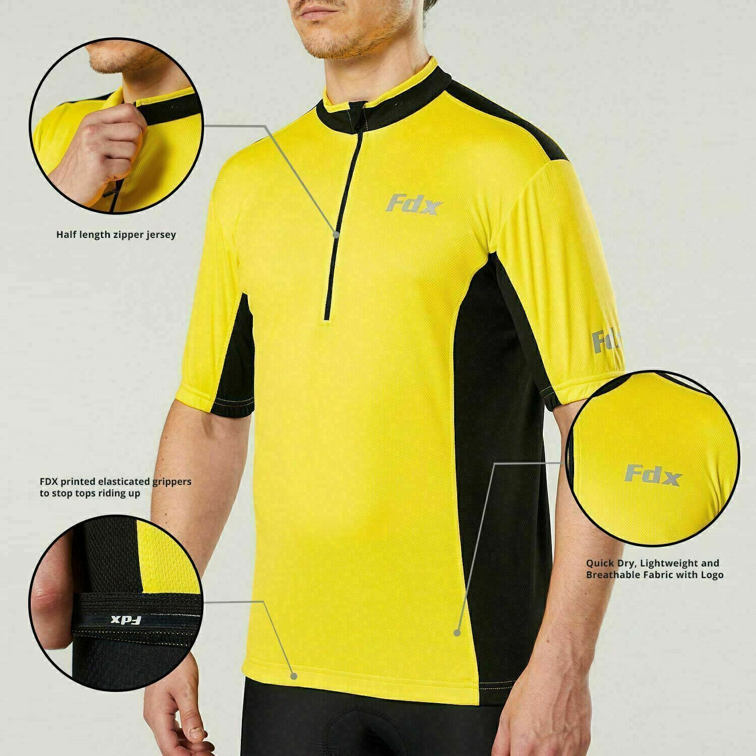 Mens Cycling Jerseys for Men Breathable Short Sleeve Bike Shirt Cycle Tops Black
