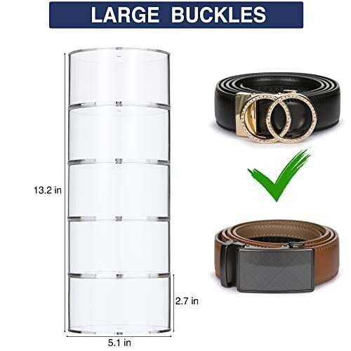 Acrylic Belt Organizer, 5 Layer Belt Holder, Belt Storage, Belt Organizer for