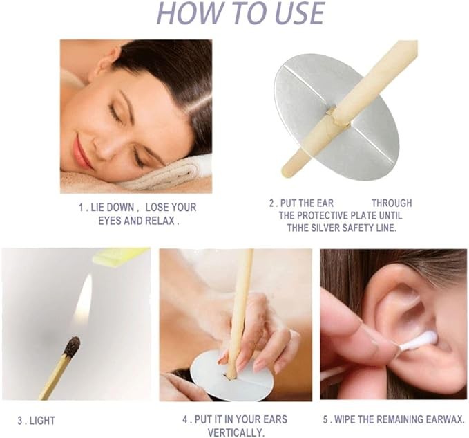 Beeswax Ear Candles Wax Removal，1 Ear Cleaning Tool Set Simple Cleaner Easy to use
