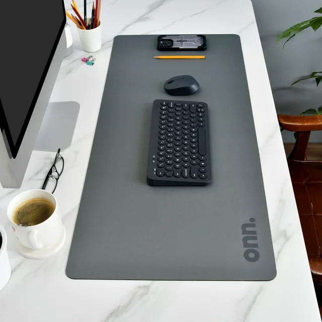 onn. XL Desktop Mouse Mat, Gray, 35" x 16"
