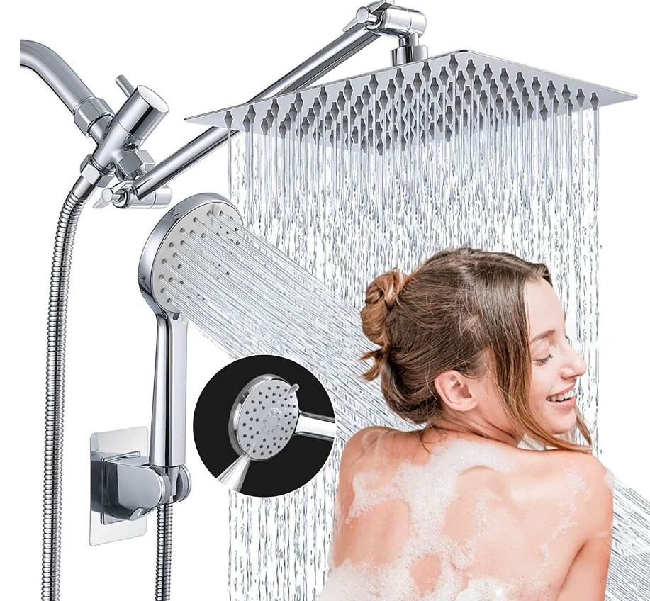 Ashwanth 8�Rain Shower Head with Handheld Spray Combo High Pressure Adjustable