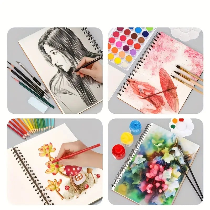 Sketchbook Art Student Sketch Paper Learning Supplies A4 Paper Watercolor Painting Book Gouache Paper Student Sketchbook