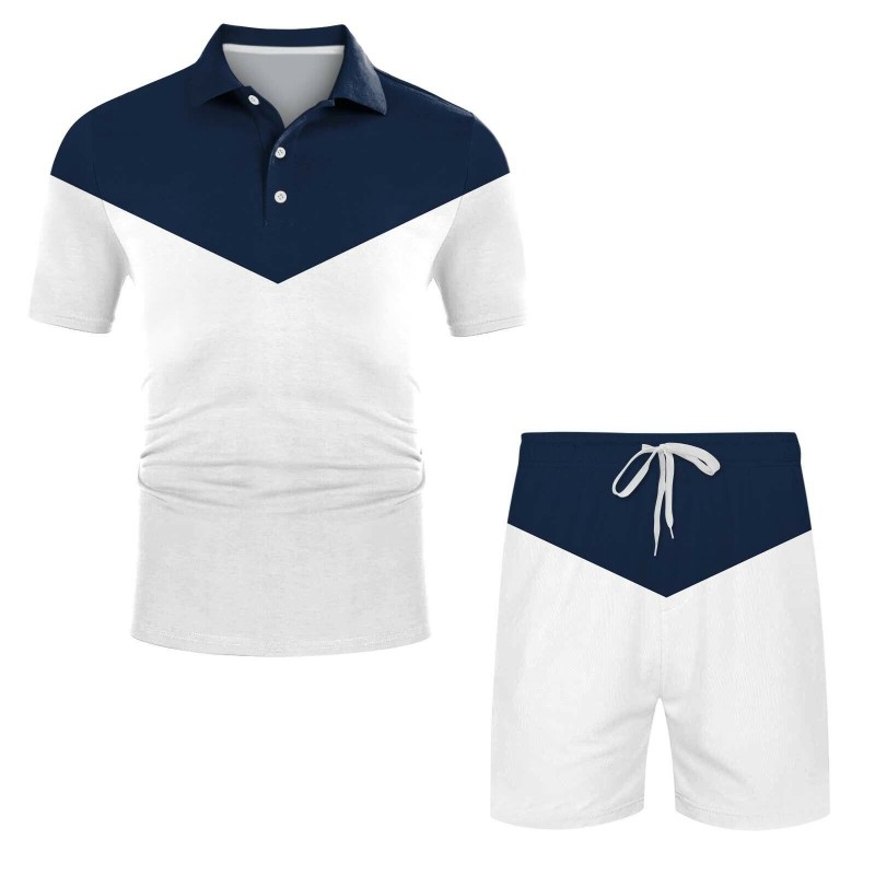 Mens Fashion Short Sleeve T Shirt and Shorts Set Summer 2 Piece Outfit Tracksuit