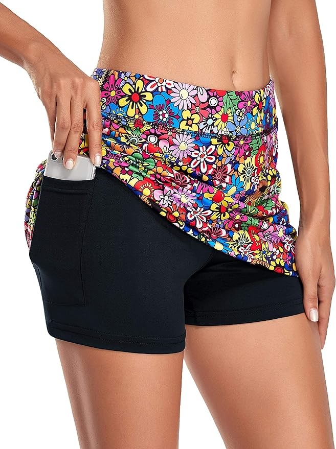 Kimmery Women's Athletic Tennis Skorts Golf Skirts with Pocket Sizes M-3XL