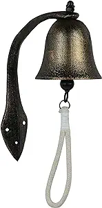 Upstreet Dinner Bell for Outside or Inside Made of Red Copper Hanging Bell, Cast Iron Outdoor Bell to Wall Mounted Surfaces for Church, Home, and School Bell (Red, 4)