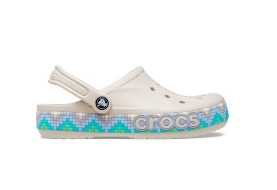 Crocs Bayaband Chevron Band Clogs | Slip On Shoes STUCCO MULTI US Men 10 Wmn 12