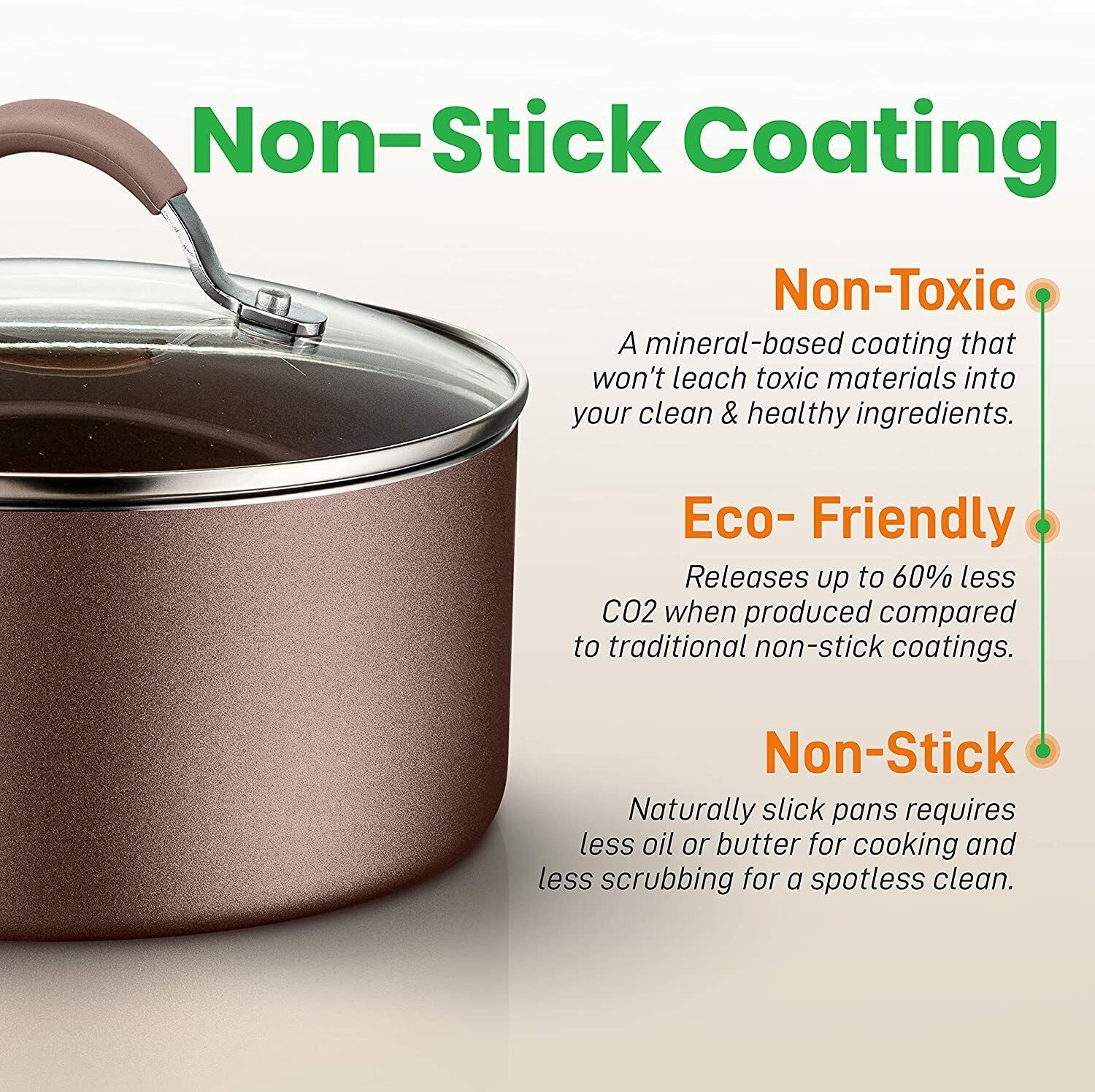 NutriChef Nonstick Cooking Kitchen Cookware Pots and Pans, 14 Piece Set, AGold