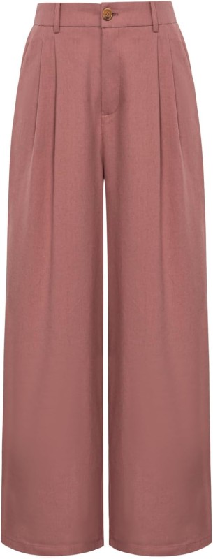 GRACE KARIN Wide Leg Pants Women's Linen High Waisted Business Casual Straight Long Trousers Palazzo Pants