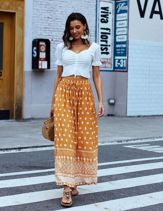 Women's Floral Embroidered Maxi Skirt-Over-Dyed Long Peasant Skirt, Ankle Length